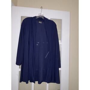 Slinky Brand women’s navy open cardigan packable long sleeve travel 2XL